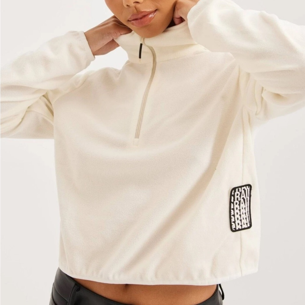 Rains Women's half Zip-Up Sweatshirt. Large. NWT  cream color